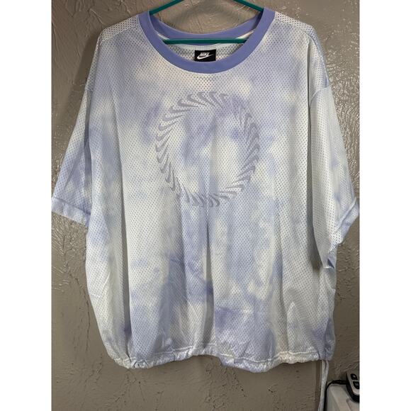 Nike Women's Crop Top Sportswear Icon Clash Mesh Shirt Lavender Size Plus 3X - Picture 1 of 4